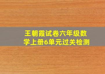 王朝霞试卷六年级数学上册6单元过关检测