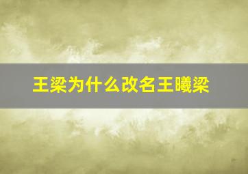 王梁为什么改名王曦梁