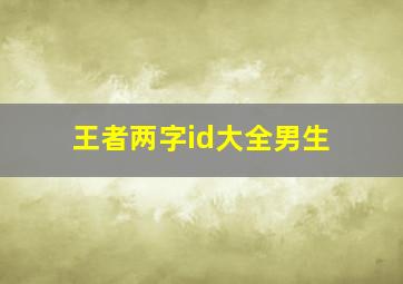 王者两字id大全男生