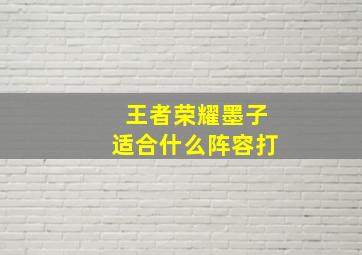 王者荣耀墨子适合什么阵容打