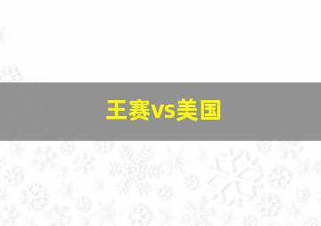 王赛vs美国