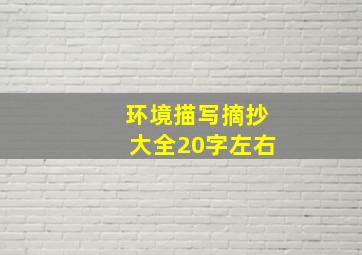 环境描写摘抄大全20字左右