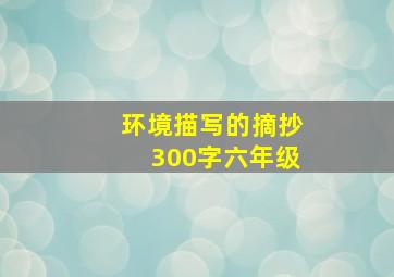 环境描写的摘抄300字六年级