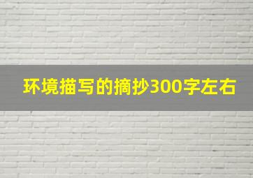 环境描写的摘抄300字左右