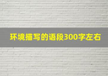 环境描写的语段300字左右