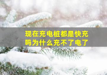 现在充电桩都是快充吗为什么充不了电了