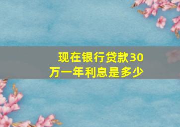 现在银行贷款30万一年利息是多少