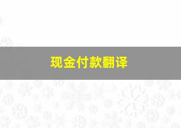 现金付款翻译