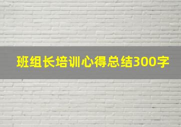 班组长培训心得总结300字