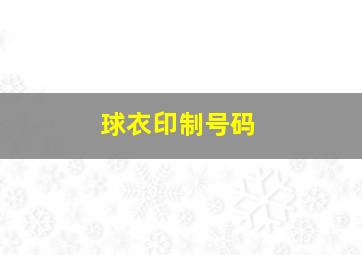 球衣印制号码