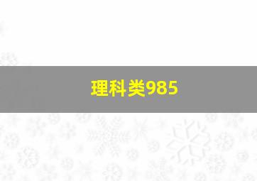 理科类985