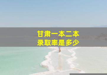 甘肃一本二本录取率是多少