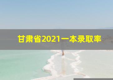 甘肃省2021一本录取率