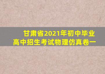 甘肃省2021年初中毕业高中招生考试物理仿真卷一