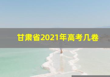 甘肃省2021年高考几卷