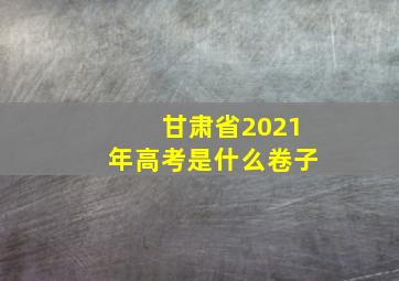 甘肃省2021年高考是什么卷子