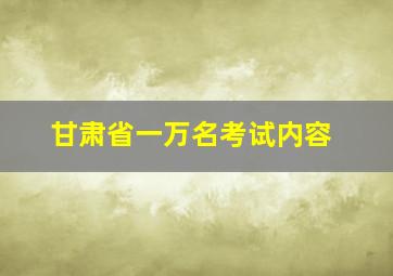 甘肃省一万名考试内容