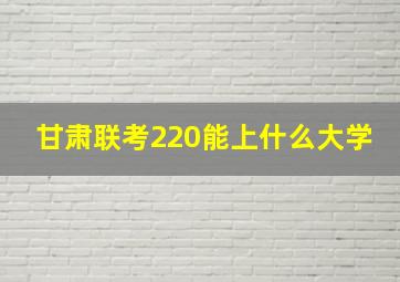 甘肃联考220能上什么大学