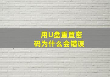 用U盘重置密码为什么会错误