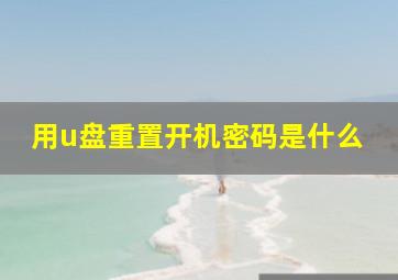 用u盘重置开机密码是什么