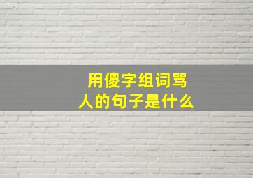 用傻字组词骂人的句子是什么