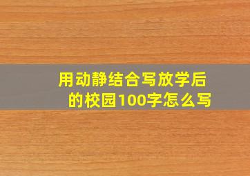 用动静结合写放学后的校园100字怎么写