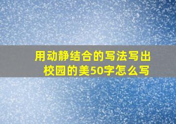 用动静结合的写法写出校园的美50字怎么写