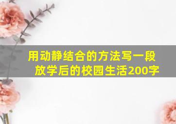 用动静结合的方法写一段放学后的校园生活200字