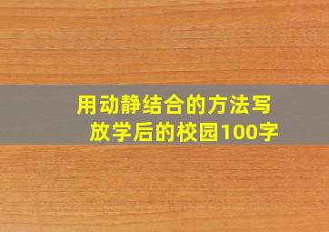 用动静结合的方法写放学后的校园100字