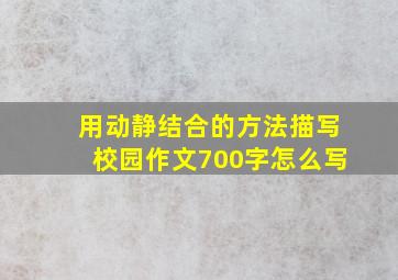 用动静结合的方法描写校园作文700字怎么写