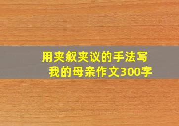 用夹叙夹议的手法写我的母亲作文300字