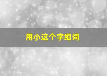 用小这个字组词