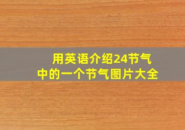 用英语介绍24节气中的一个节气图片大全