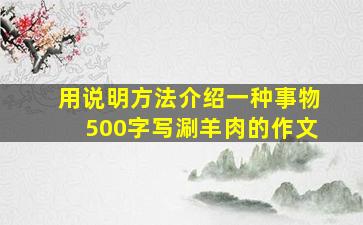 用说明方法介绍一种事物500字写涮羊肉的作文