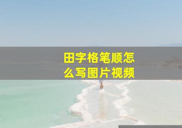 田字格笔顺怎么写图片视频