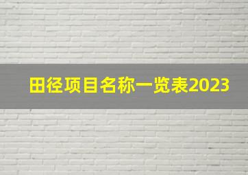 田径项目名称一览表2023