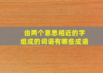 由两个意思相近的字组成的词语有哪些成语