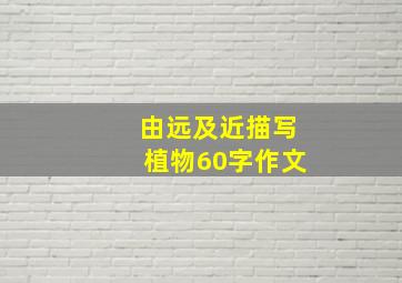 由远及近描写植物60字作文