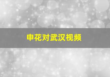 申花对武汉视频