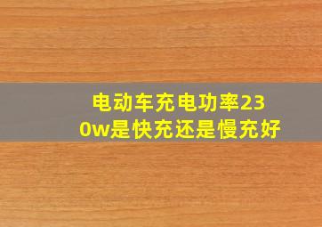 电动车充电功率230w是快充还是慢充好