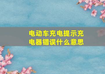 电动车充电提示充电器错误什么意思