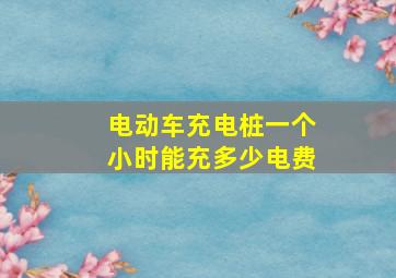 电动车充电桩一个小时能充多少电费