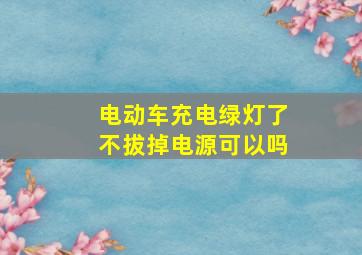 电动车充电绿灯了不拔掉电源可以吗