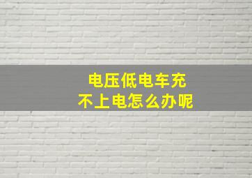 电压低电车充不上电怎么办呢