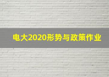 电大2020形势与政策作业