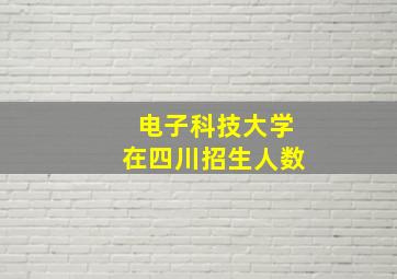 电子科技大学在四川招生人数