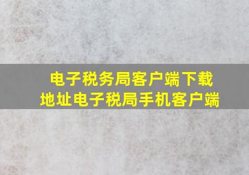 电子税务局客户端下载地址电子税局手机客户端