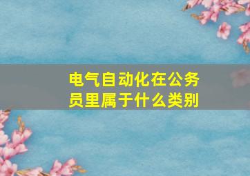 电气自动化在公务员里属于什么类别