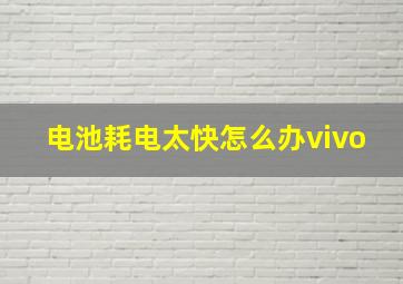 电池耗电太快怎么办vivo