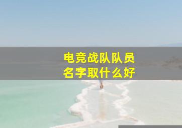 电竞战队队员名字取什么好